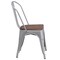 Flash Furniture Silver Metal Stackable Chair with Wood Seat, PK4 4-CH-31230-SIL-WD-GG - alternate 8